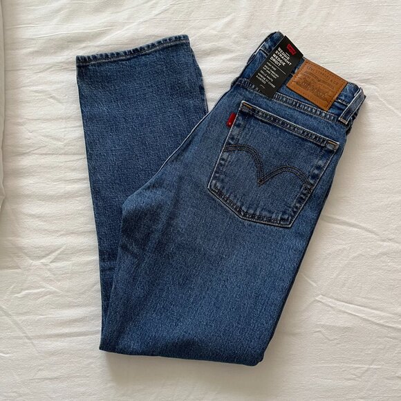Levi's Wedgie Straight Jeans Medium Wash Sz 25 - Picture 4 of 8